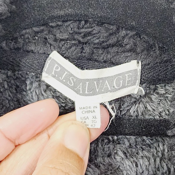 P.J. Salvage Gray Cozy Hoodie Full Zip Fleece Sherpa Jacket Women's Size XL - Picture 13 of 15